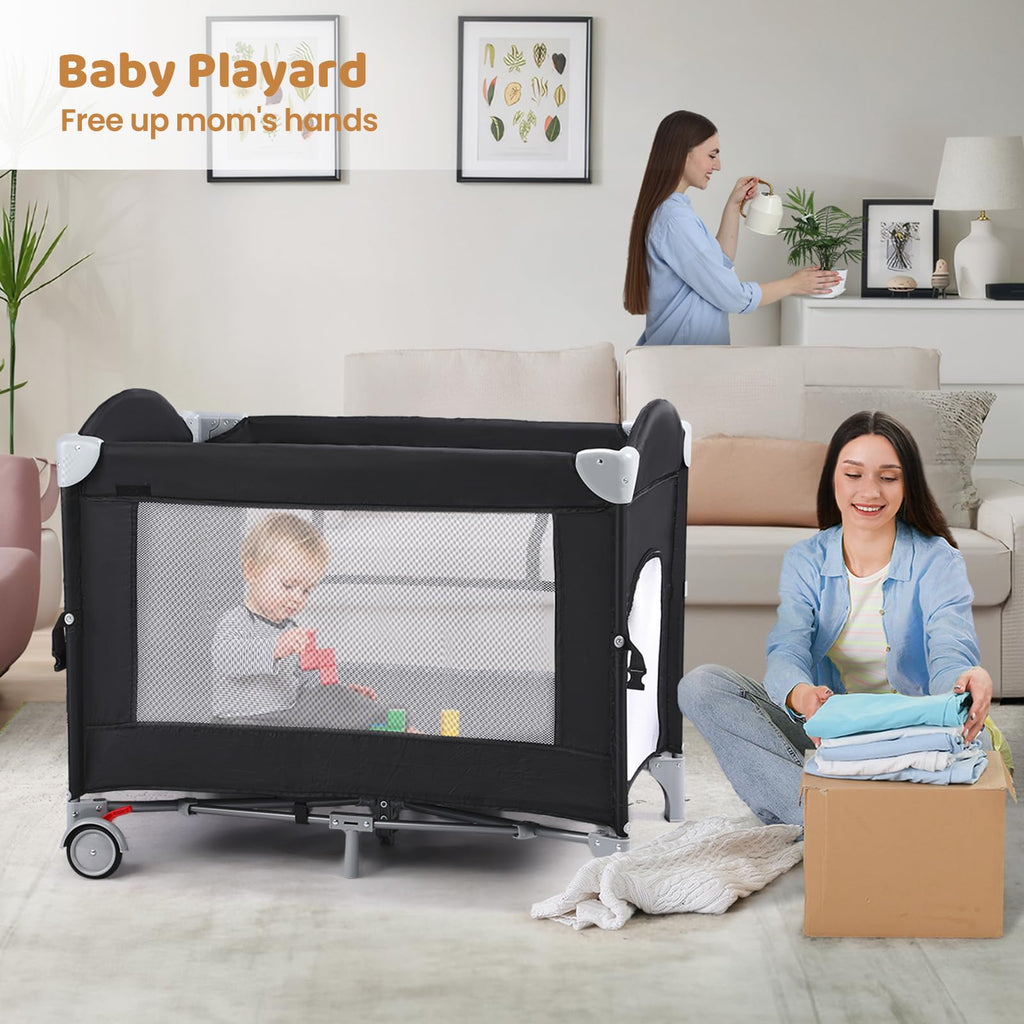 5-in-1 Pack and Play with Bassinet and Changing Table O7158