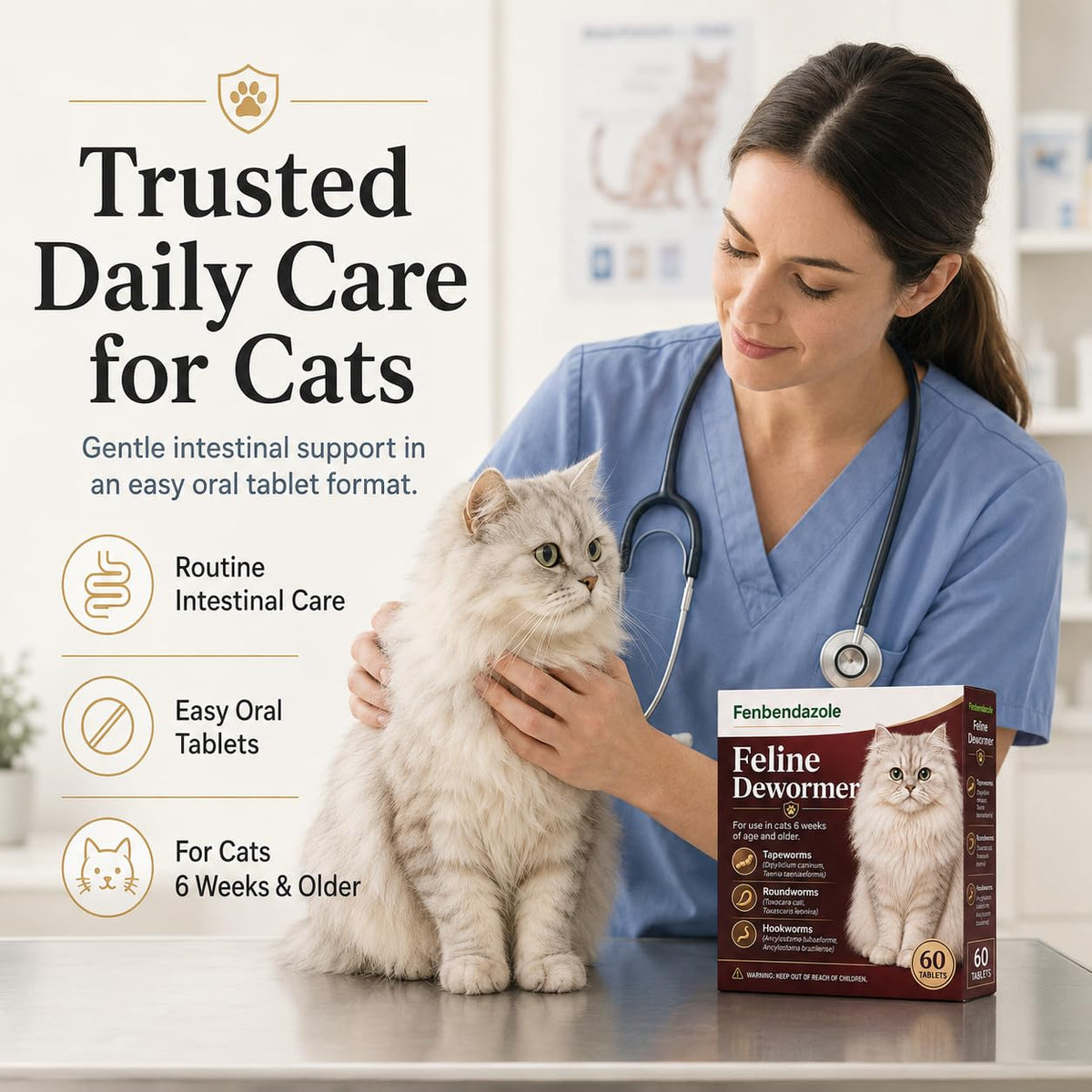 Cat Dewormer Tablets 60 Tablets Z43738