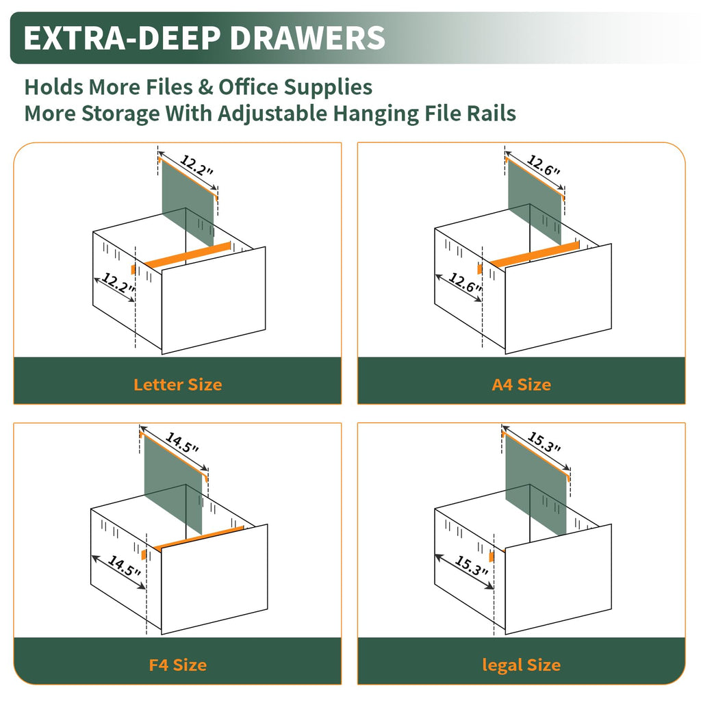 3 Drawer Black Steel File Cabinet with Lock V25970