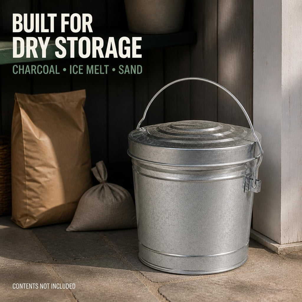 6 Gallon Galvanized Steel Can with Locking Lid C34742