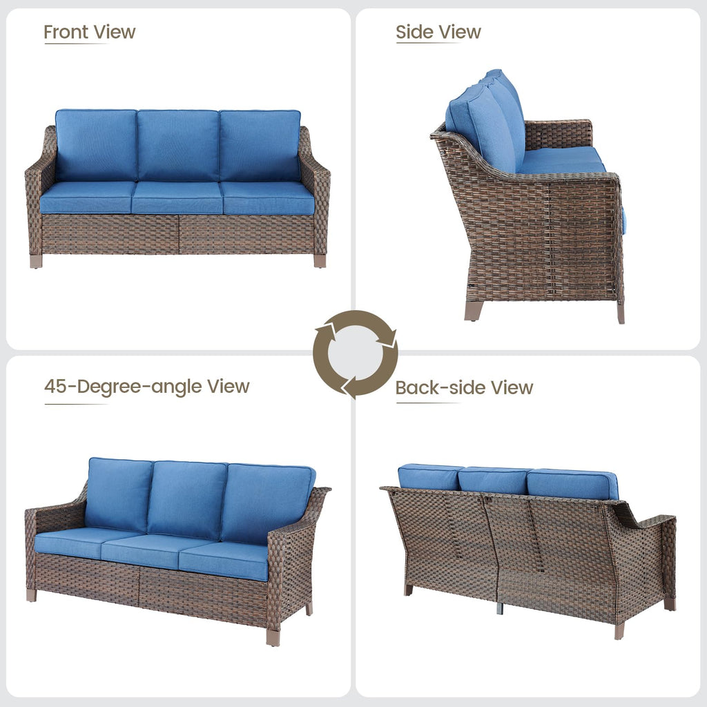 Brown PE Wicker Outdoor Sofa N19340