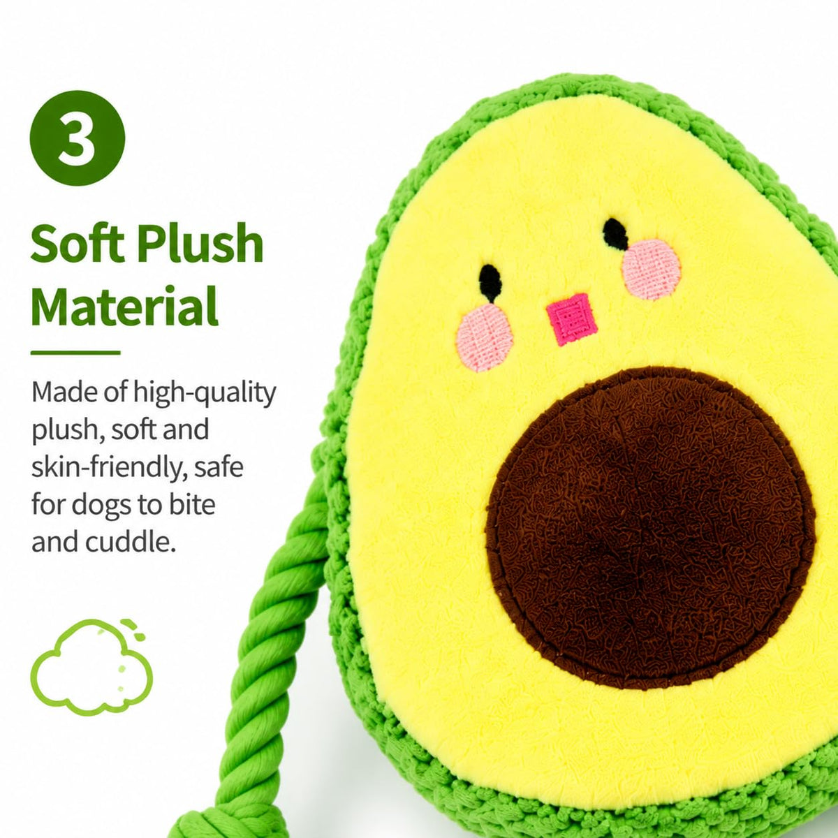 Avocado Rope Plush Dog Toy S13770