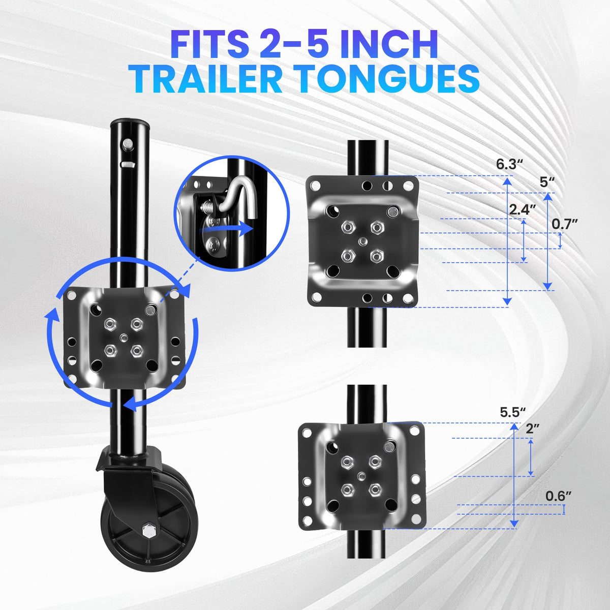 2000 lbs Dual Wheel Trailer Jack P9960
