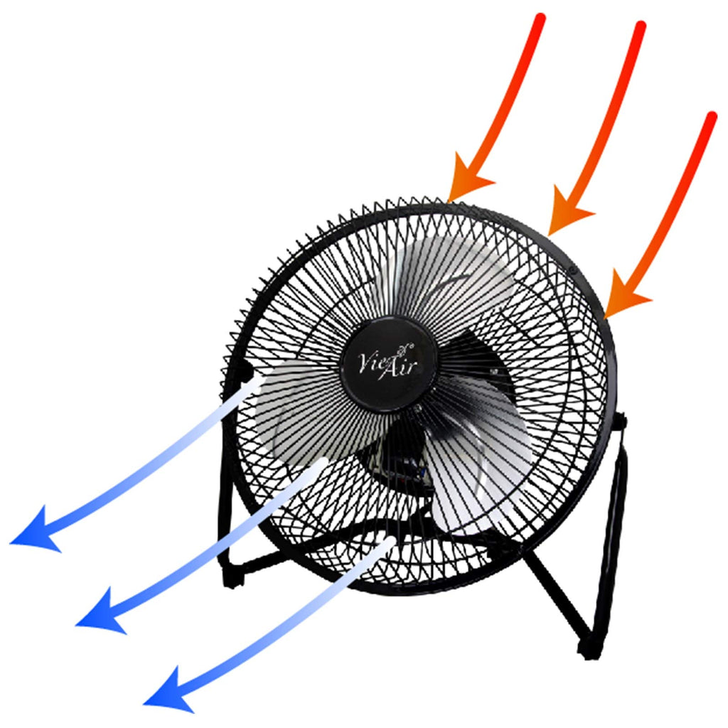 9" 3 Speed Tilting Metal Floor Fan D78858