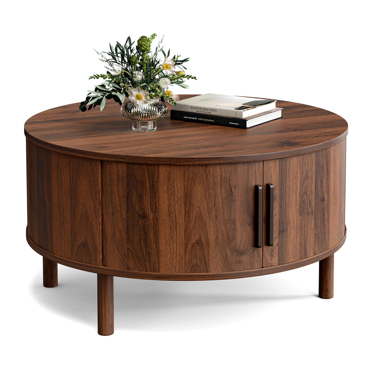 Round Coffee Table with Sliding Doors Z43058