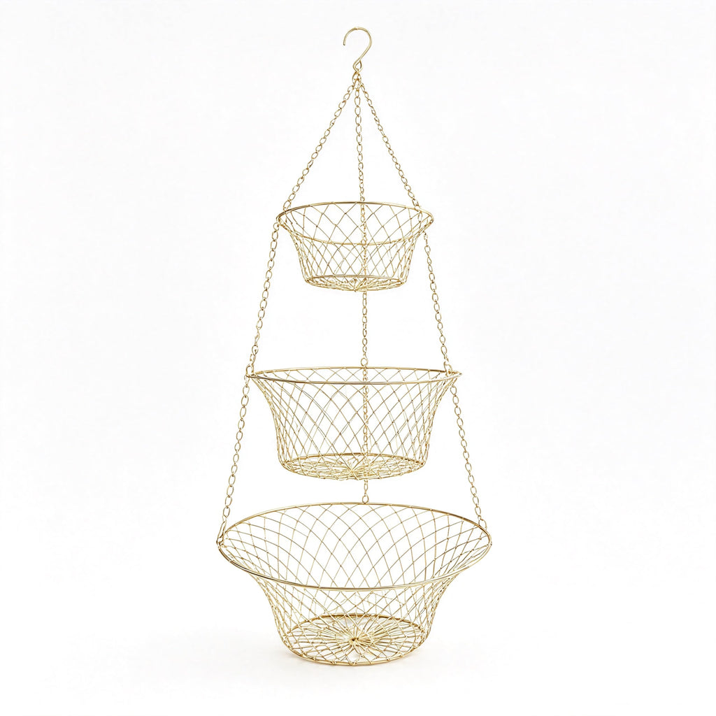 3-Tier Copper Hanging Basket W3117
