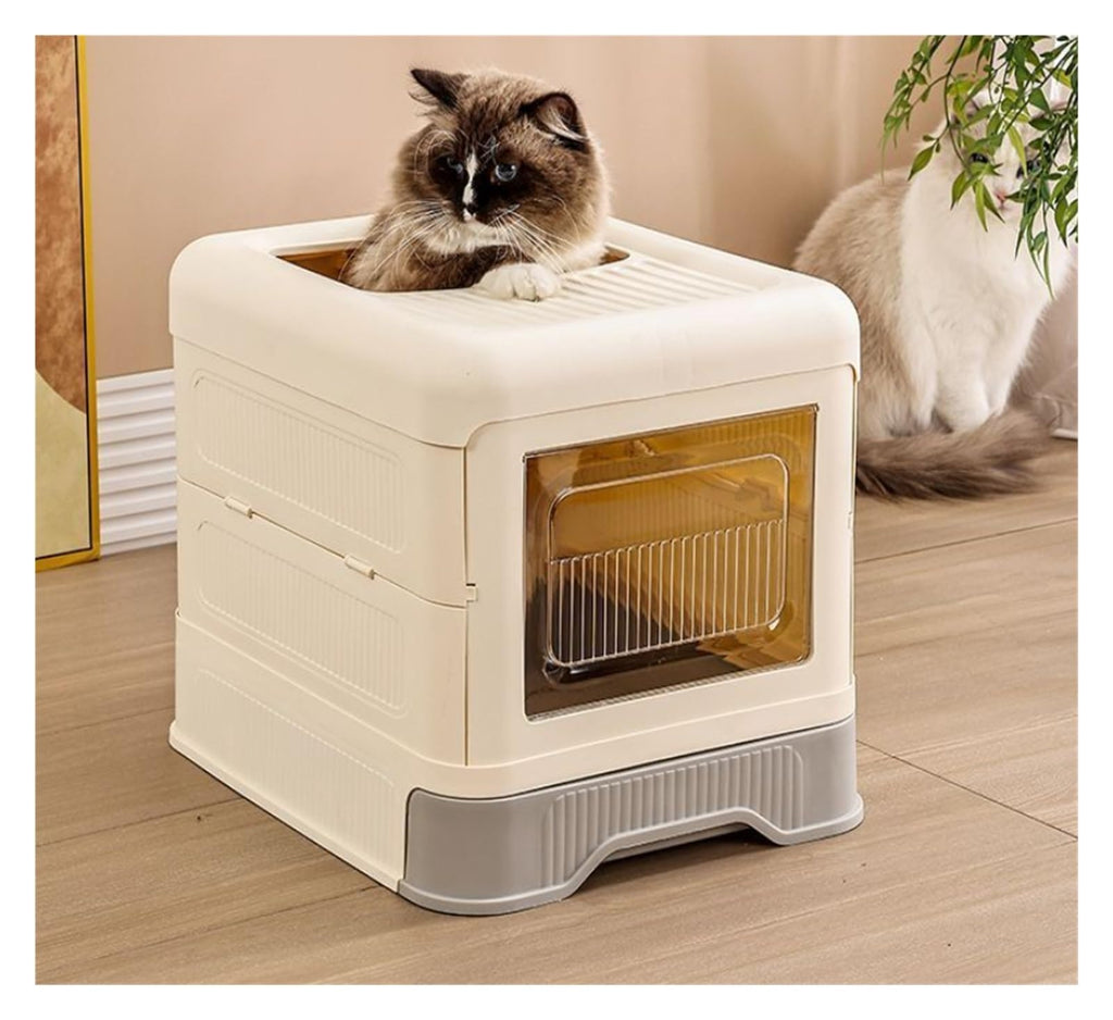 Fully Enclosed Cat Litter Box with Lid and Drawer F89308