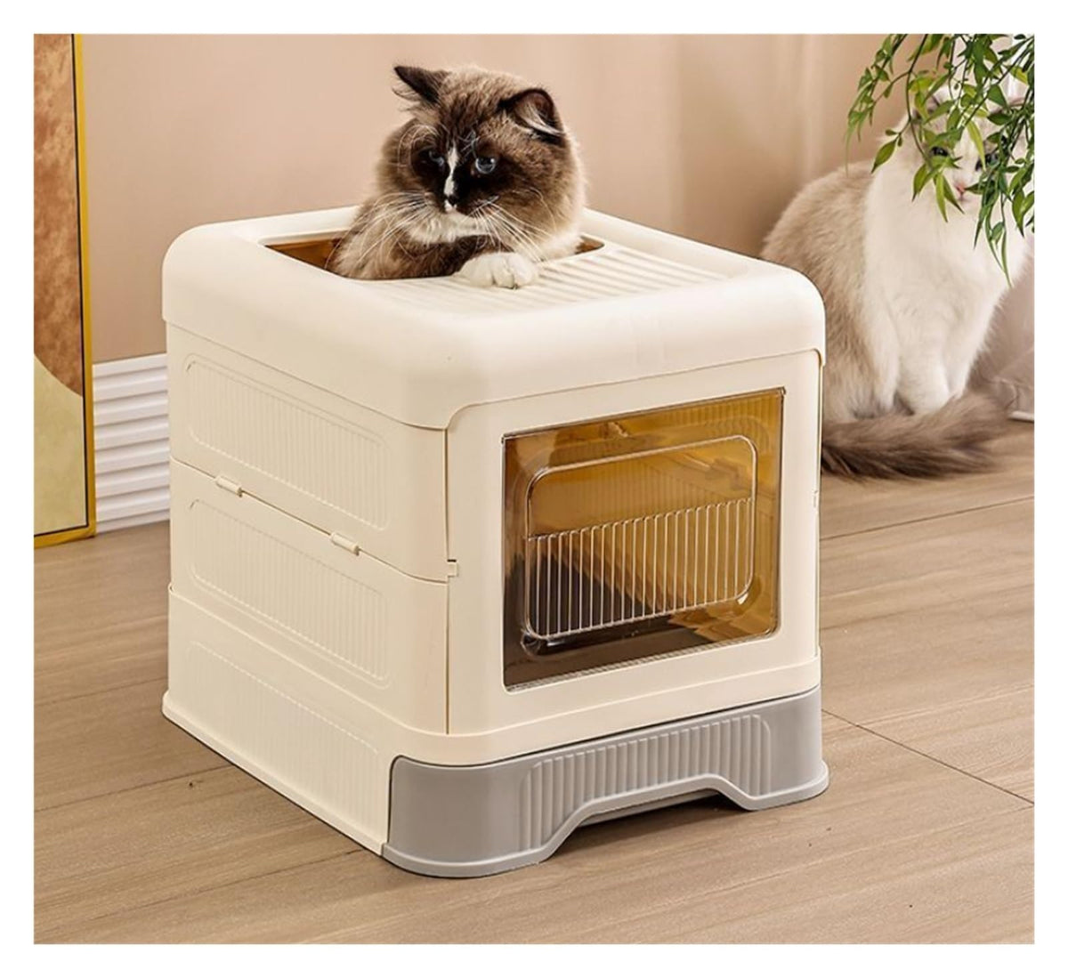 Fully Enclosed Cat Litter Box with Lid and Drawer F89308