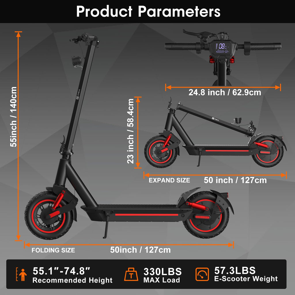 Electric Scooter for Adults, 1200W Motor, 30 MPH, 33 Miles Range, Foldable R5044
