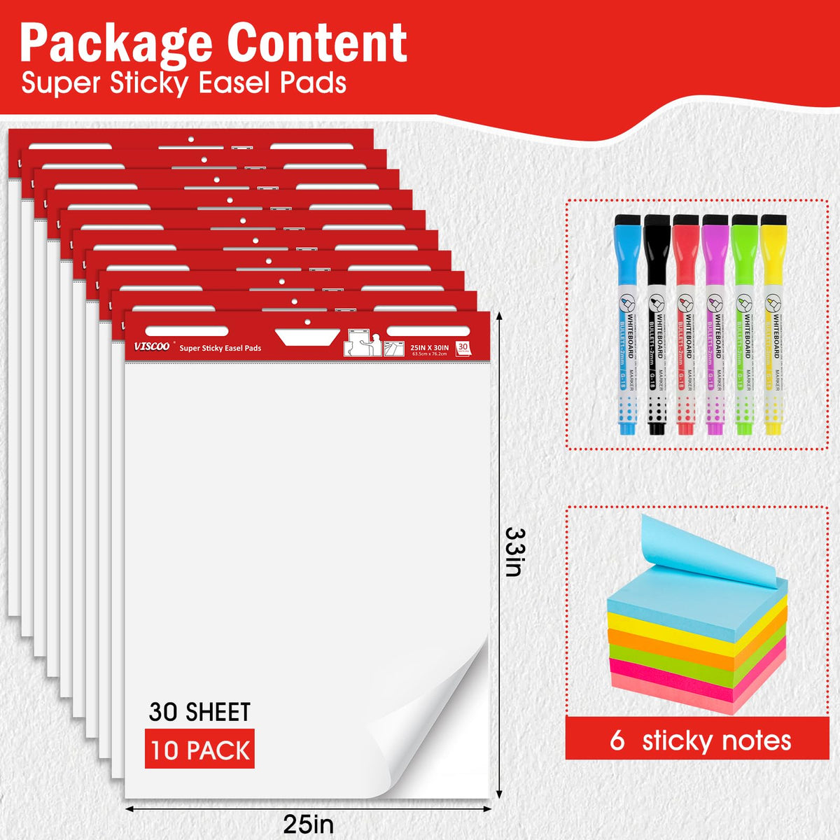 Thickened Sticky Easel Pad 25x30In 10 Pack R31741