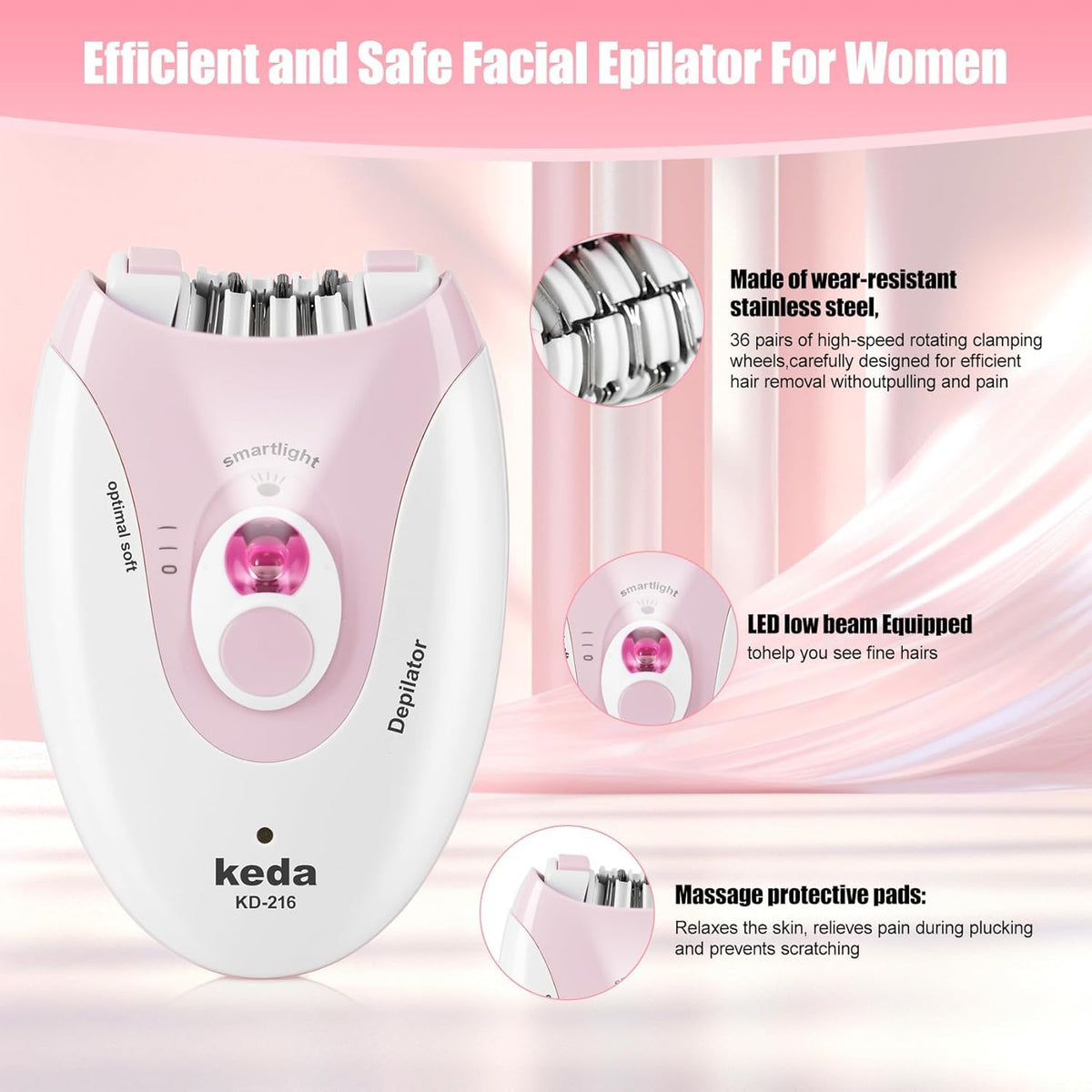 Rechargeable Epilator with LED Light M6123
