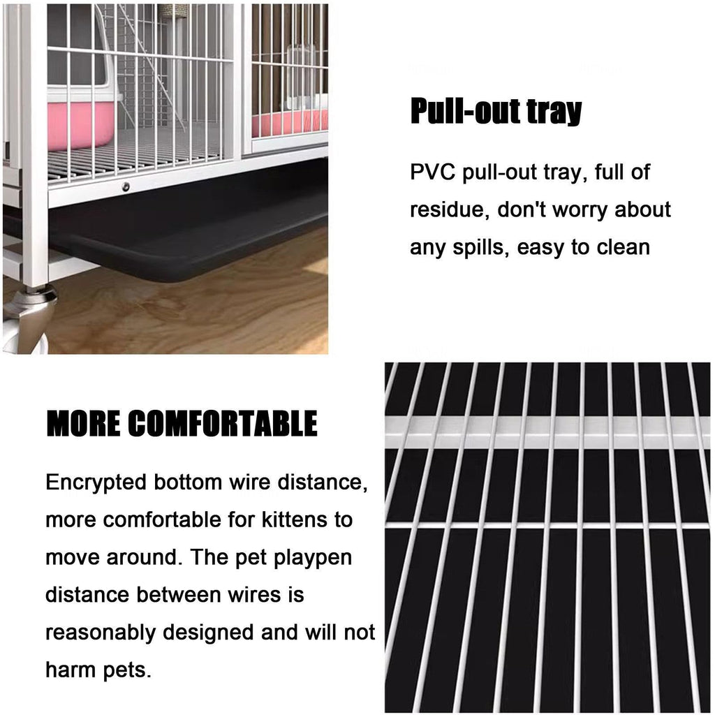 Small Animal Cage with Hammock, Pull Out Tray, Black B47138