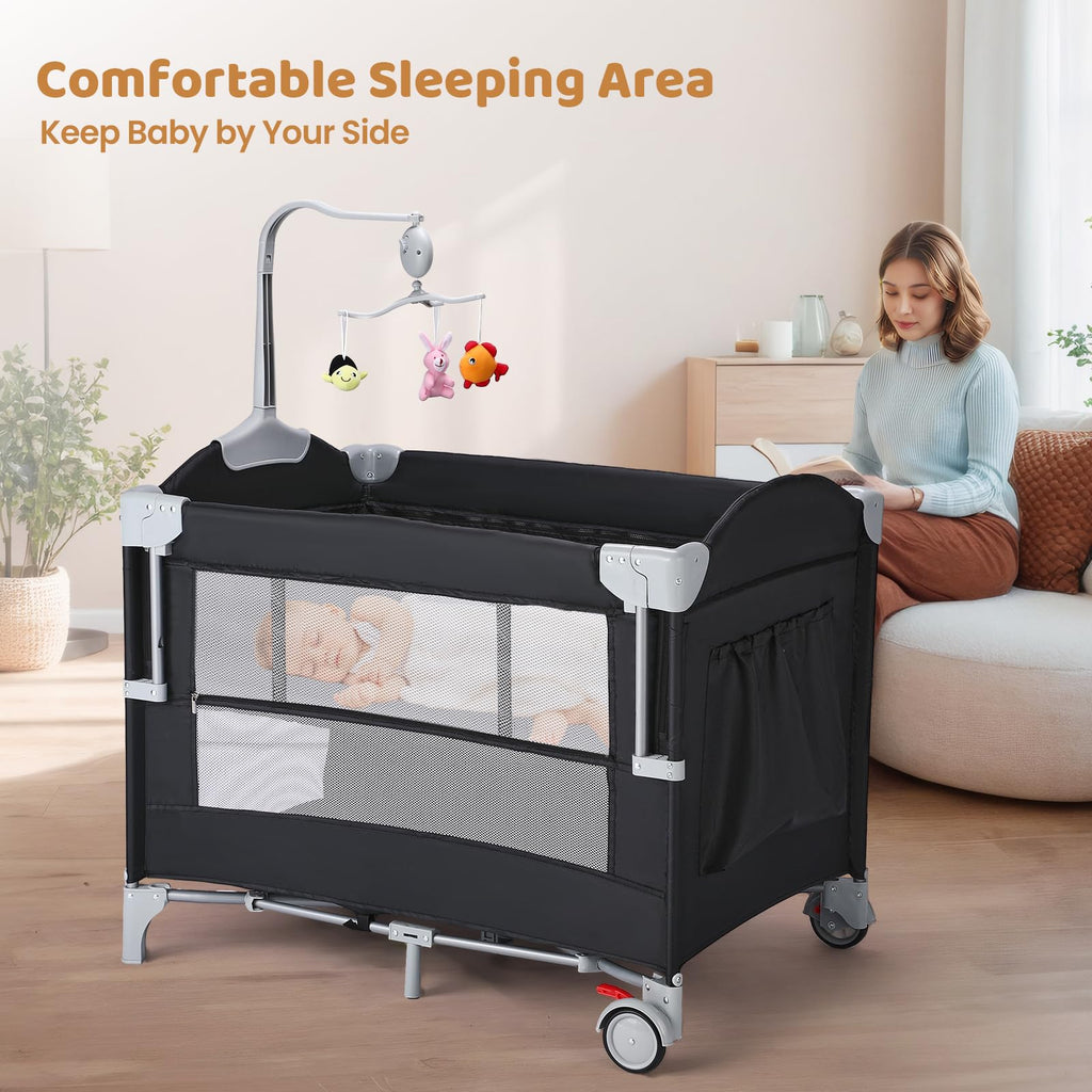5-in-1 Pack and Play with Bassinet and Changing Table O7158
