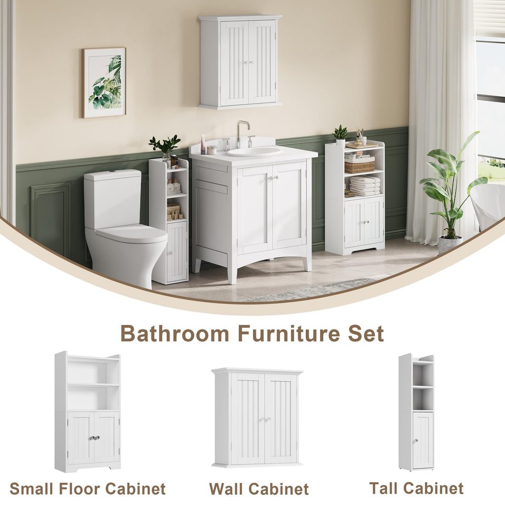 Small Bathroom Storage Cabinet with 2 Door and Shelves E89738