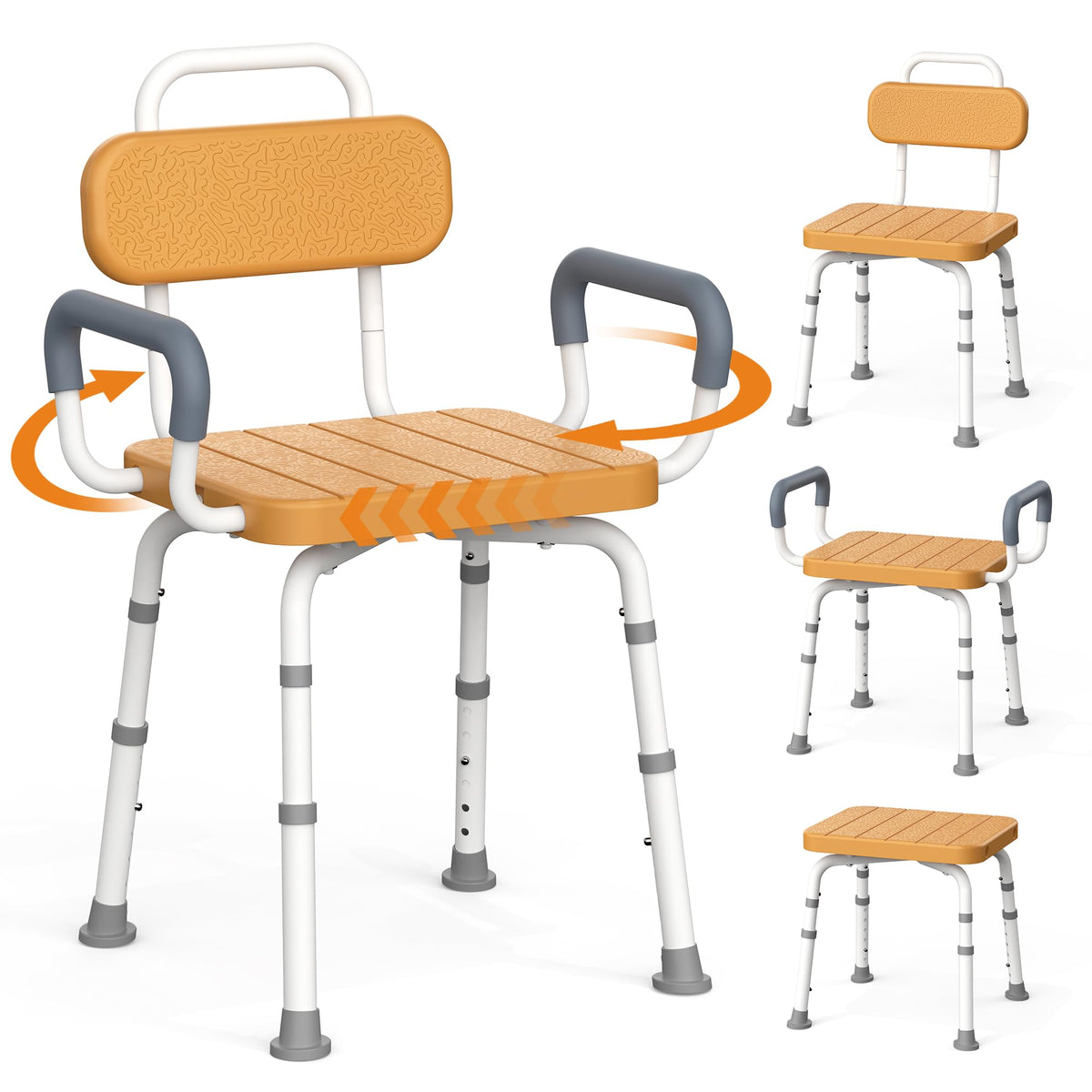 Swivel Shower Chair with Removable Arms & Back G359