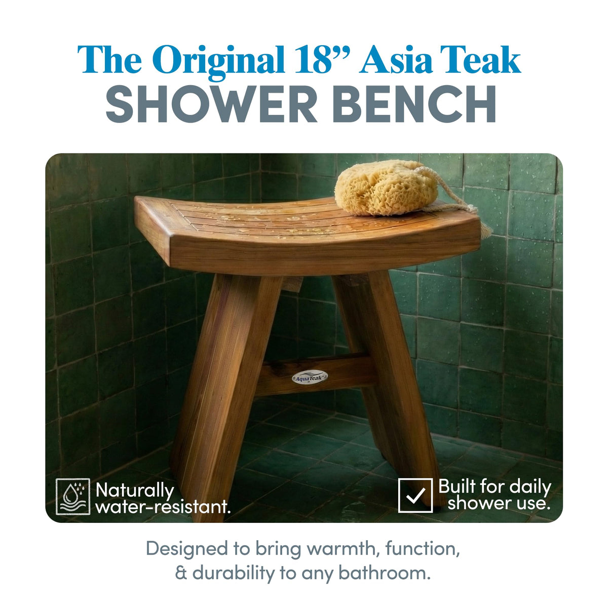 18" Teak Shower Bench P868100