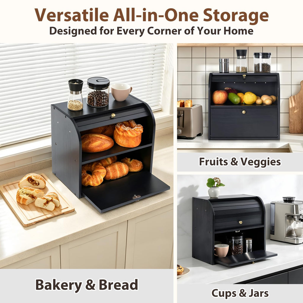Wooden Bread Box Z575