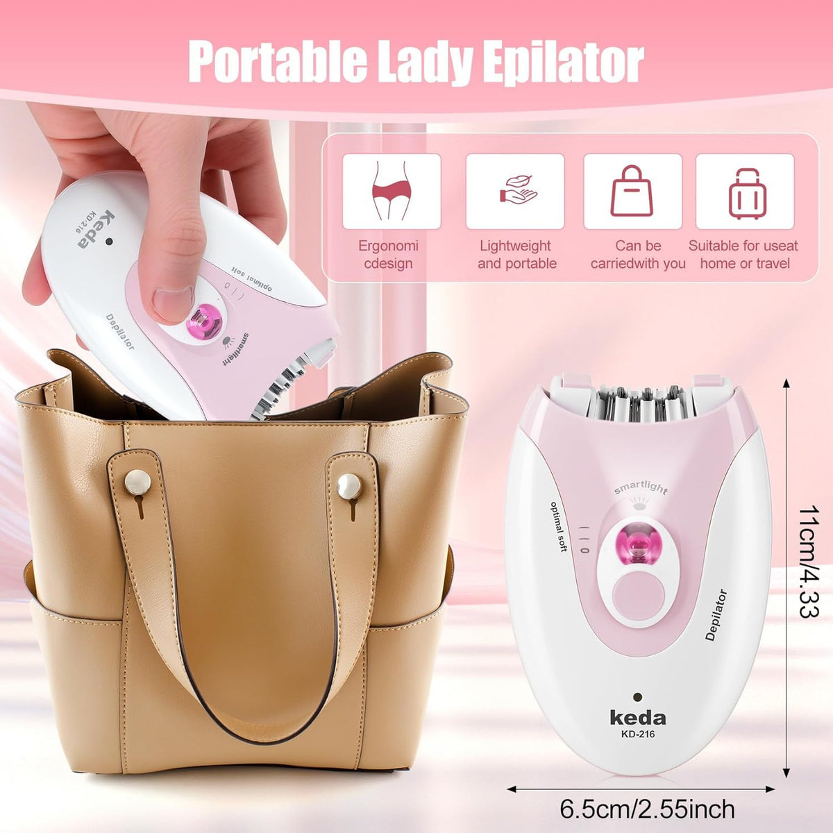 Rechargeable Epilator with LED Light M6123