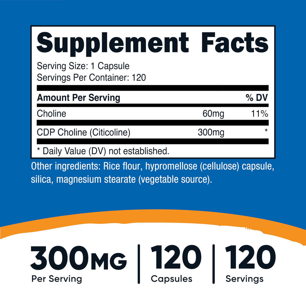 CDP Choline 300mg 120 Vegetarian Capsules A64663