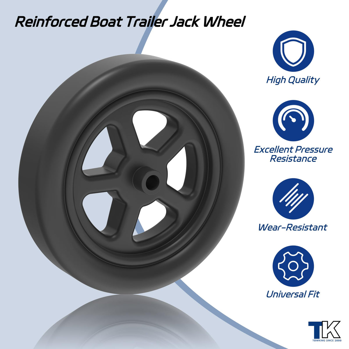 8" Trailer Jack Swivel Caster with Spoked Wheel W249