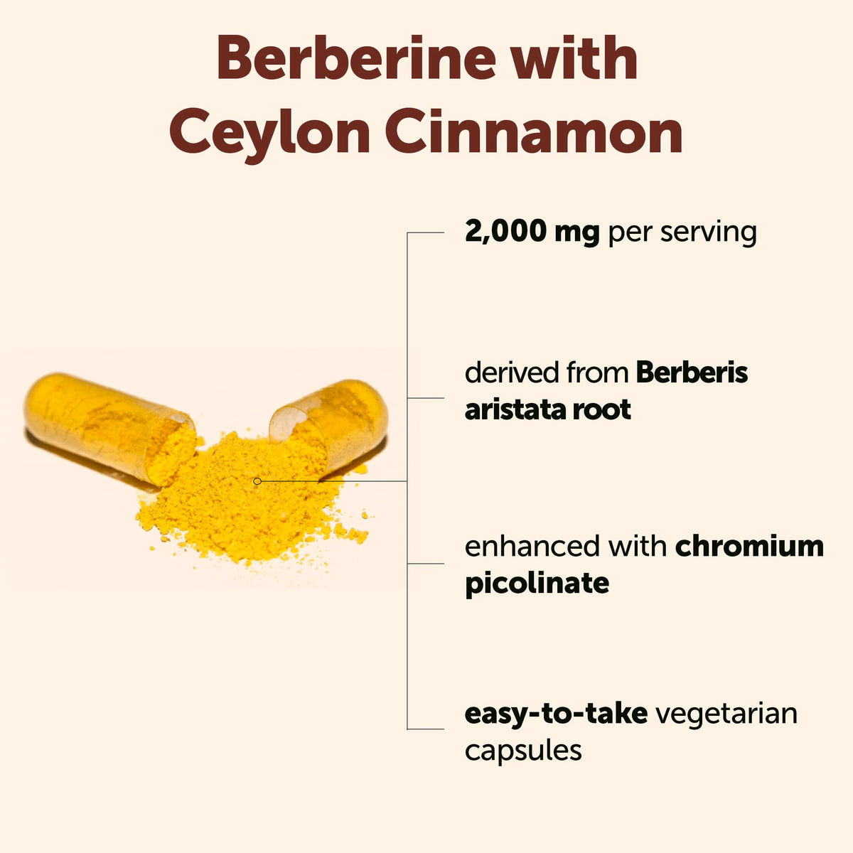 Berberine with Ceylon Cinnamon 2,000 mg 240 Vegetarian Capsules Z15351