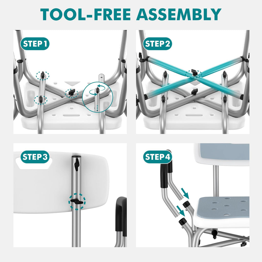 Shower Chair with Removable Arms and Back O5103