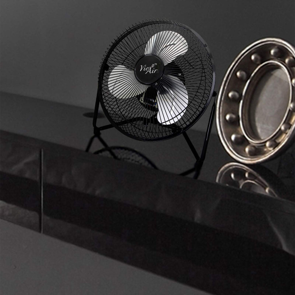 9" 3 Speed Tilting Metal Floor Fan D78858