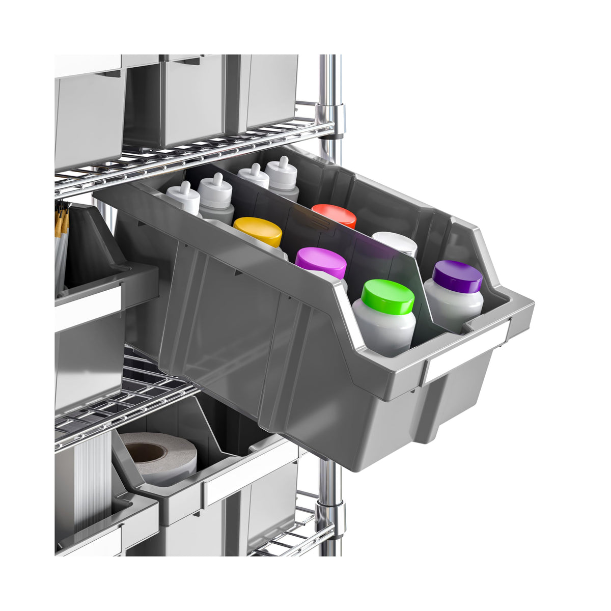 7-Tier 16-Bin Steel Wire Shelving Rack Y854