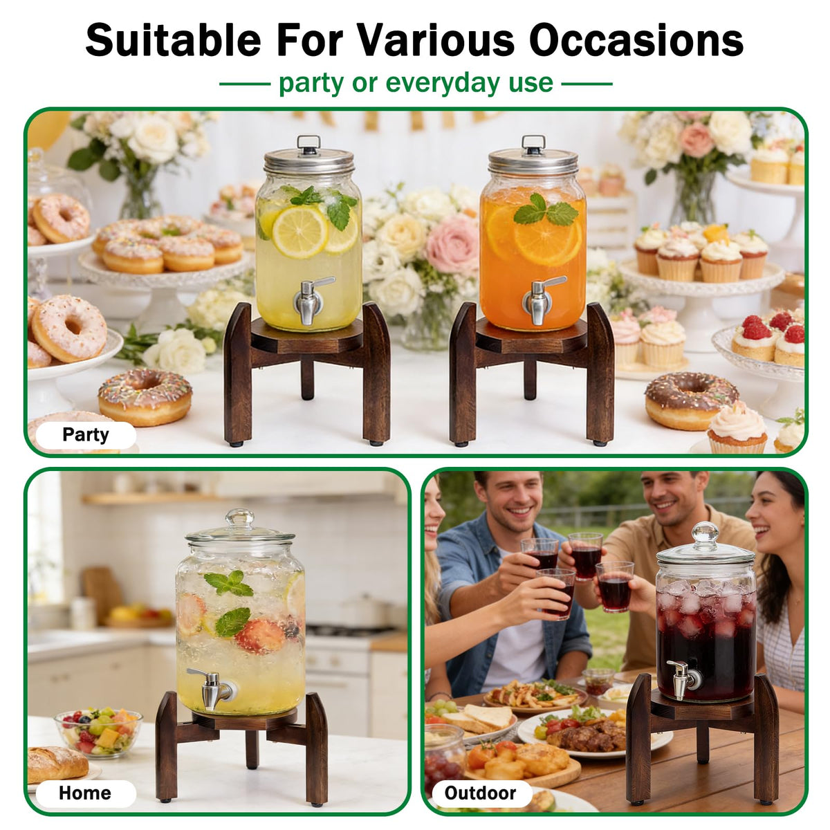 Adjustable 8-11.2 Inch Drink Dispenser Stand H290