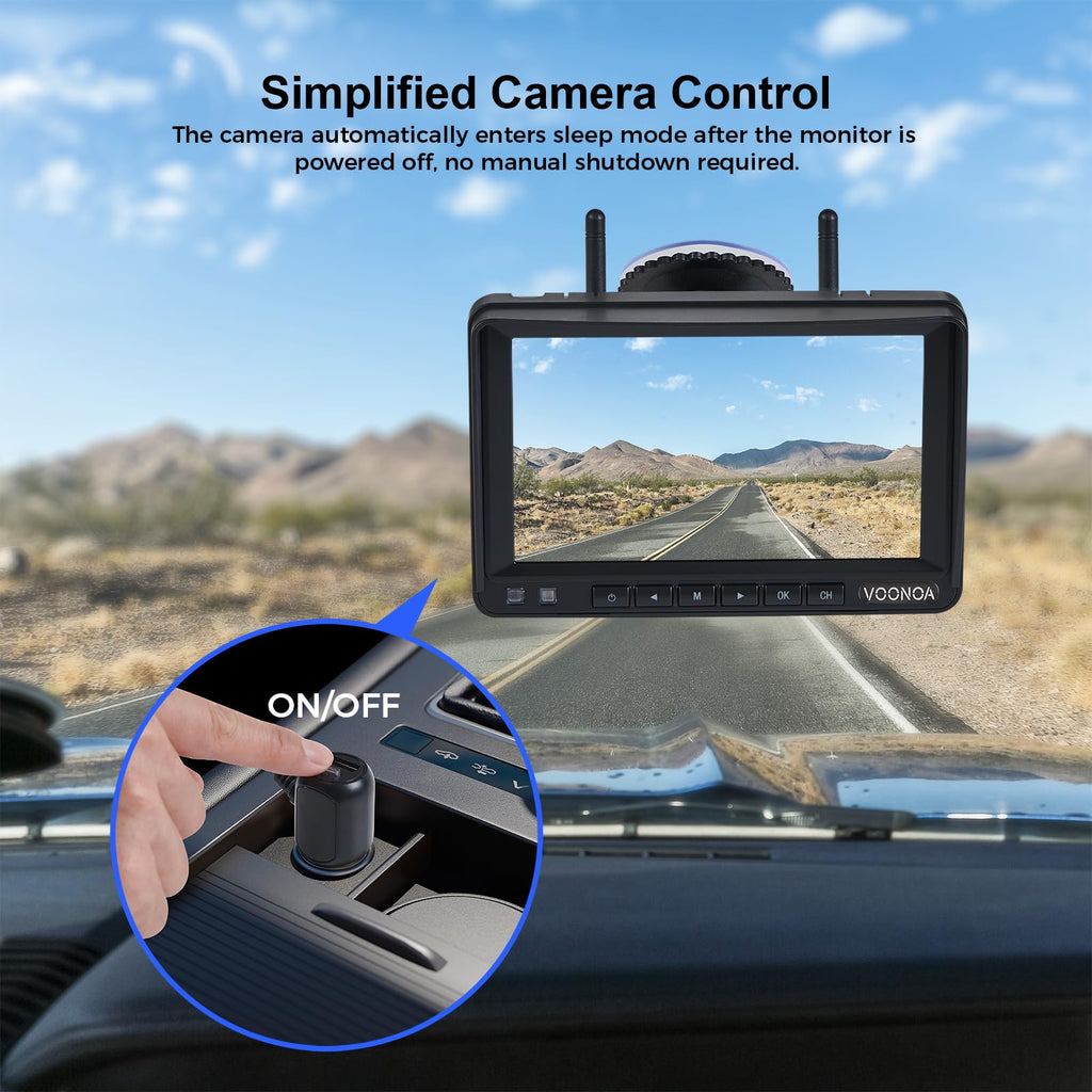 Magnetic Wireless Backup Camera with 7'' HD 1080P DVR Monitor System W139073