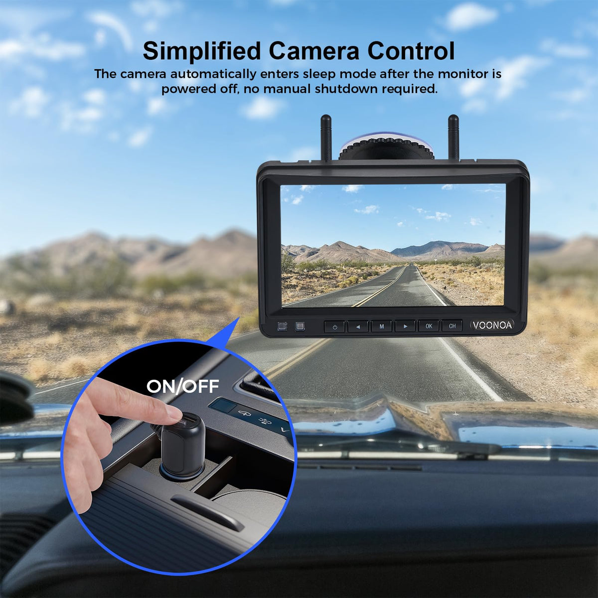 Magnetic Wireless Backup Camera with 7'' HD 1080P DVR Monitor System W139073