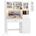 Computer Desk with Hutch and Power Outlet J959338