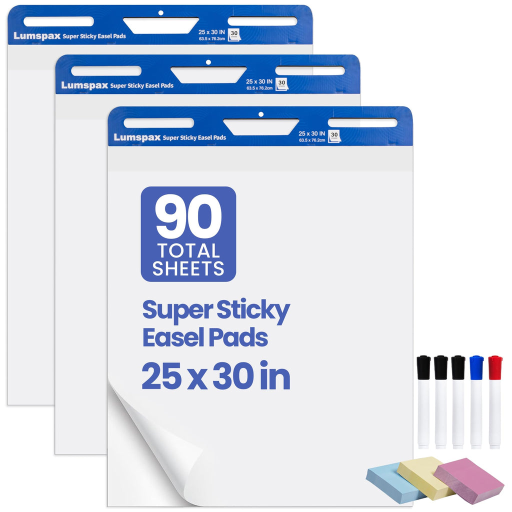 Bleedproof Self-Adhesive Easel Pads 25 x 30 Inches 3 Pads W448842