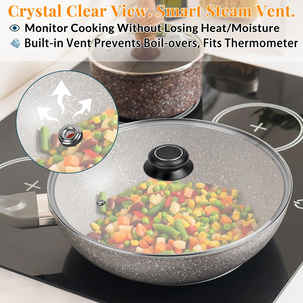 12 Inch Tempered Glass Lid for Frying Pan & Skillet O49410