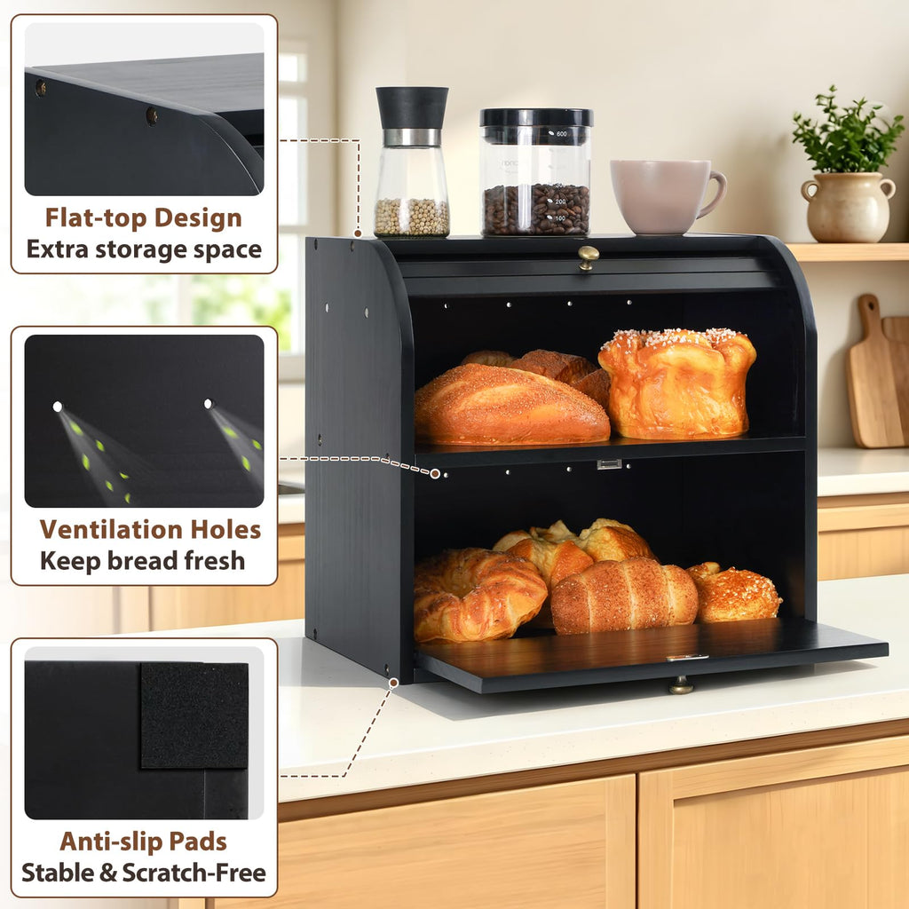Wooden Bread Box Z575