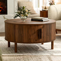 Round Coffee Table with Sliding Doors Z43058