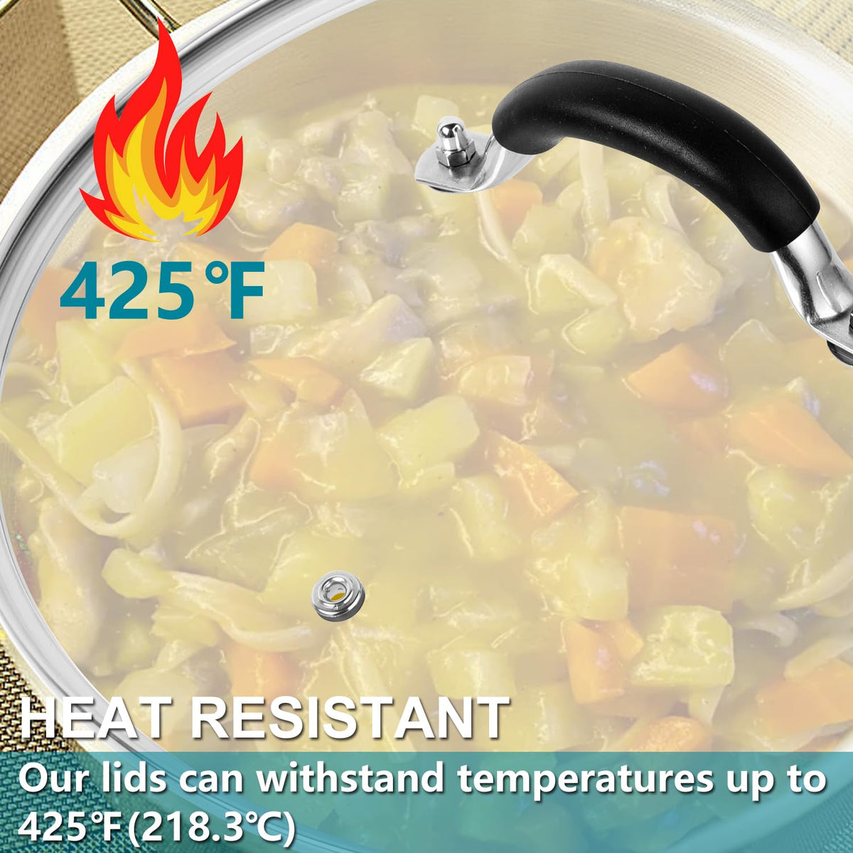 10.25 Inch Tempered Glass Lid with Steam Vent B9099