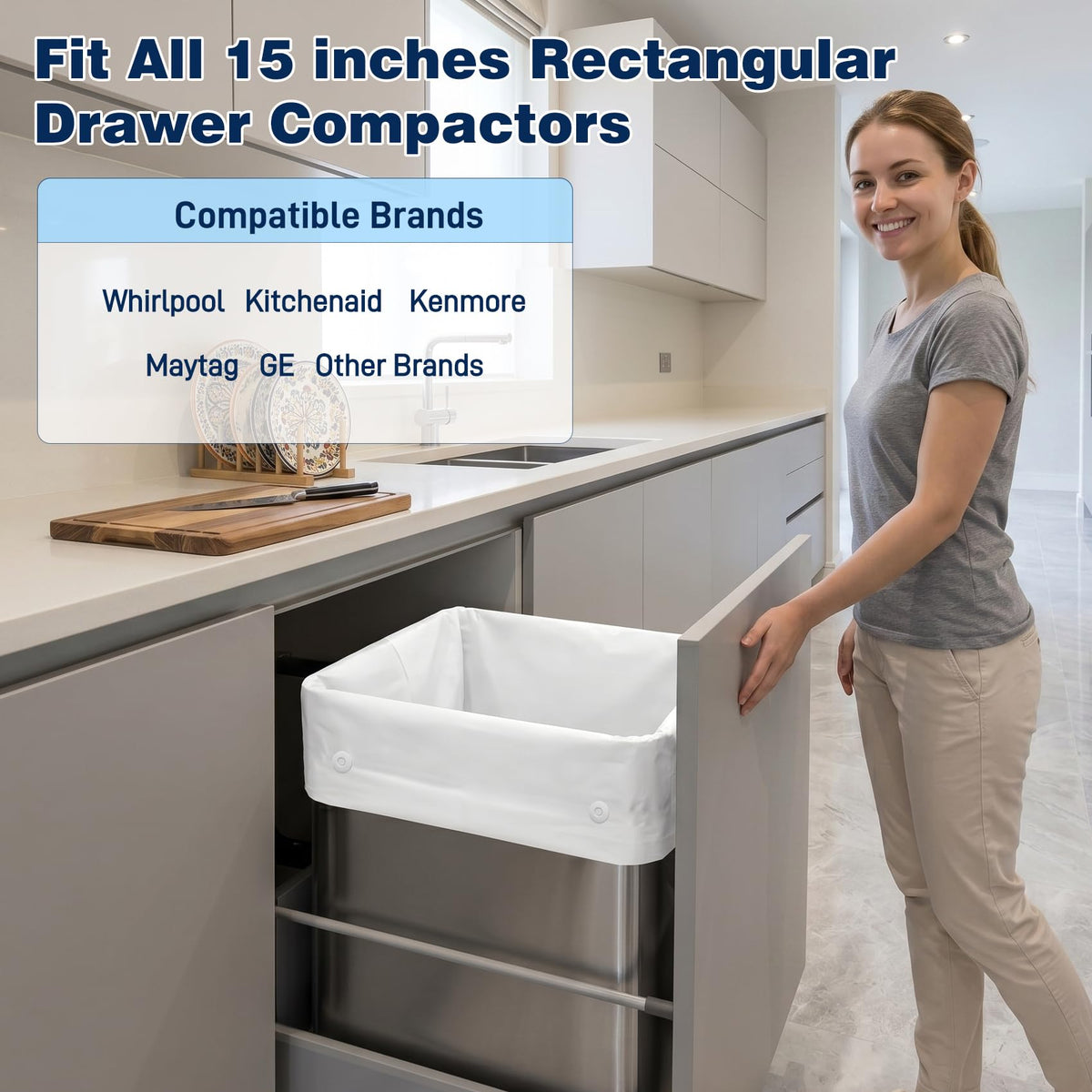 60-pack Trash Compactor Bags with Pre-punched Holes P31691
