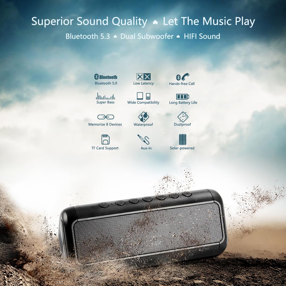 Portable Wireless Bluetooth Speaker with 50H Playtime L85063