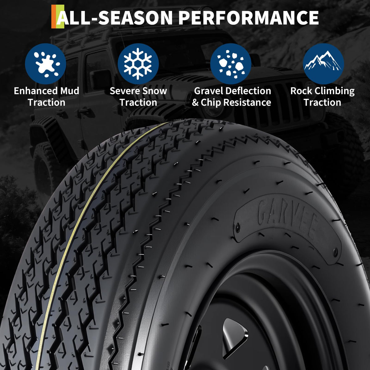 2-Pack Trailer Tire On Rim 5.30-12 4 Lug 12 in Wheels Load Range C Black F838904