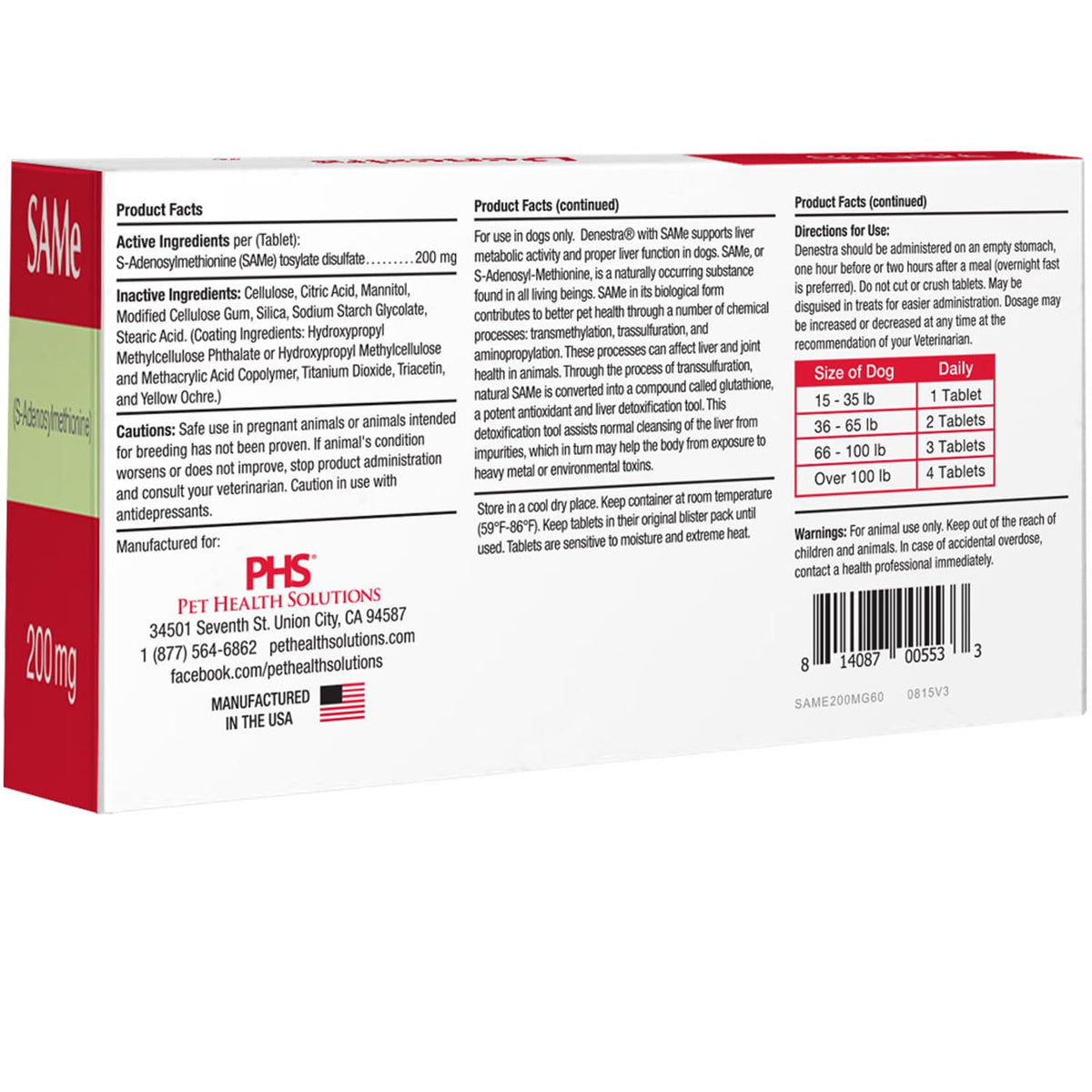 Same for Dogs 200 mg 60 Tablets M448
