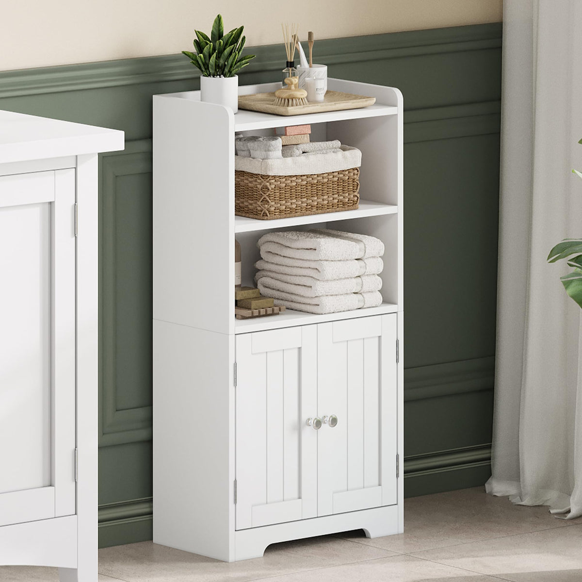 Small Bathroom Storage Cabinet with 2 Door and Shelves E89738