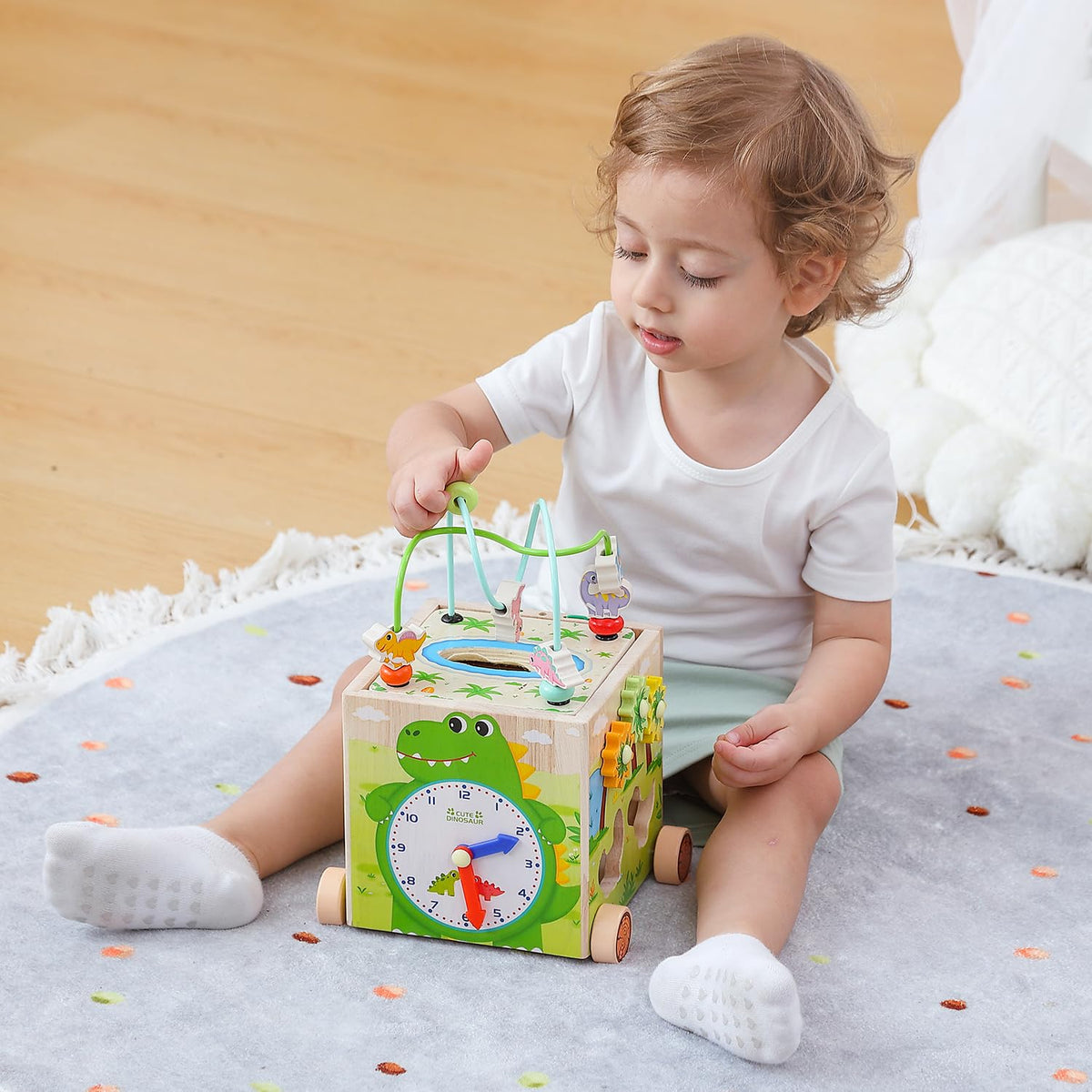 Montessori Wooden Activity Cube Toys F2729