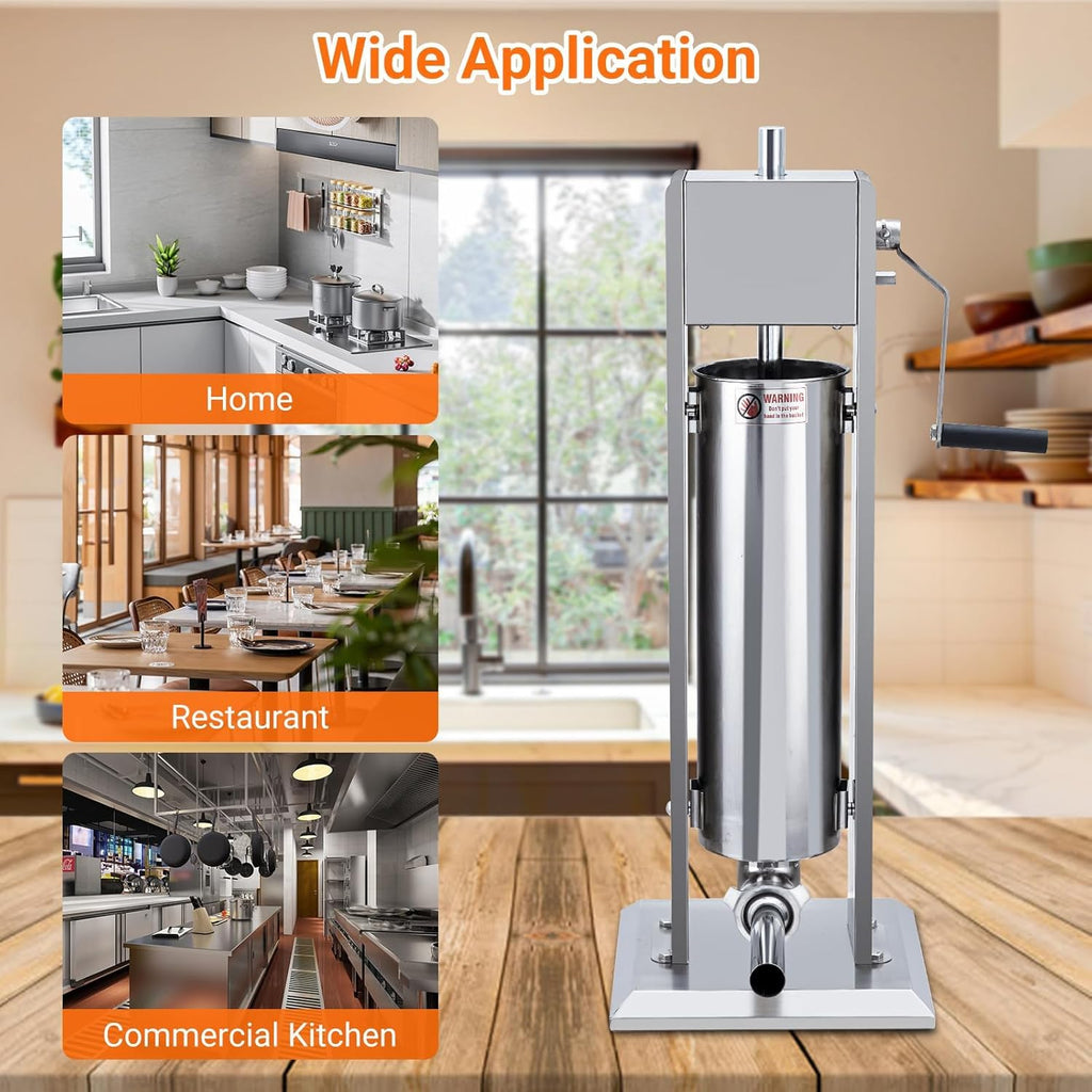 15L Sausage Stuffer with 5 Stainless Steel Tubes R7623