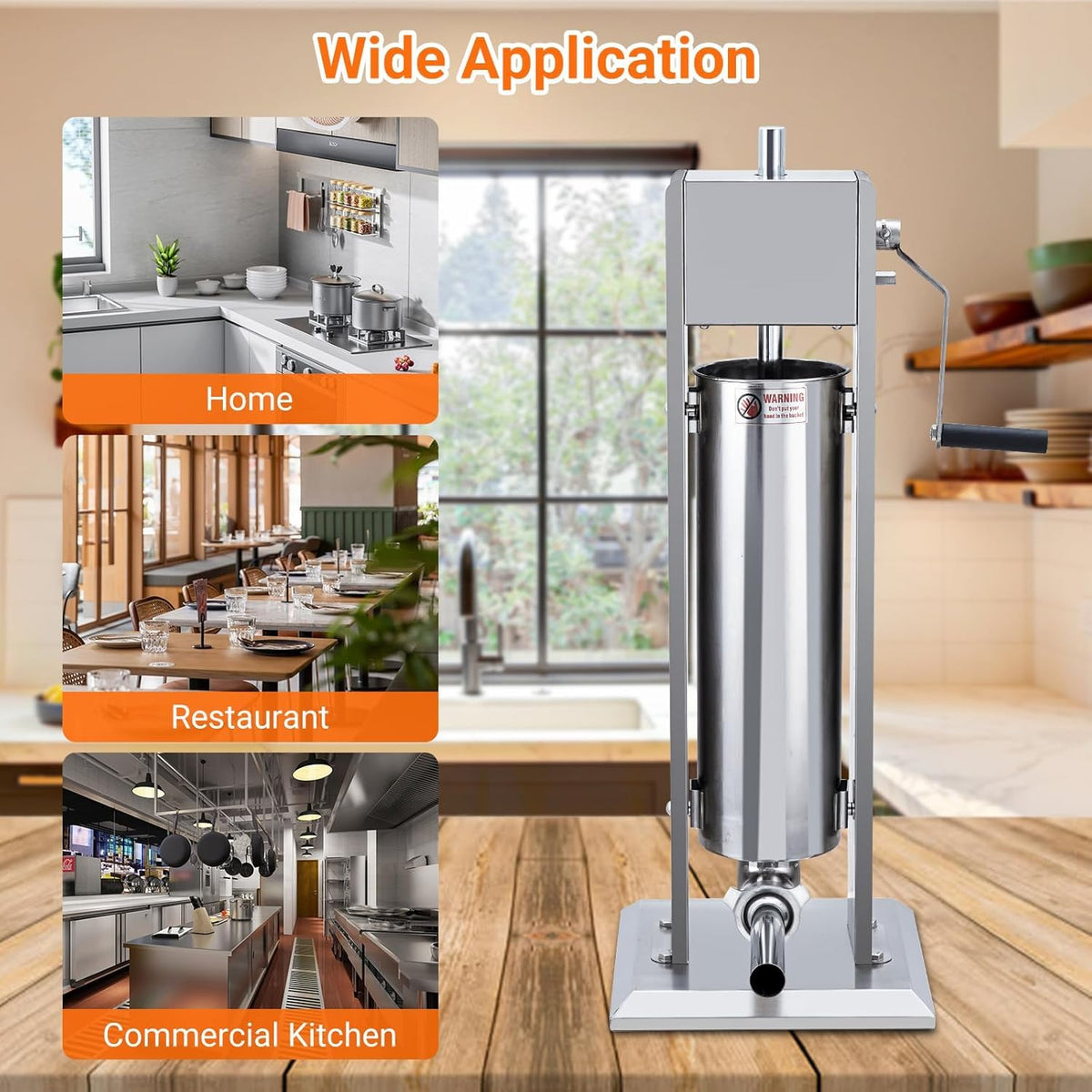 15L Sausage Stuffer with 5 Stainless Steel Tubes R7623
