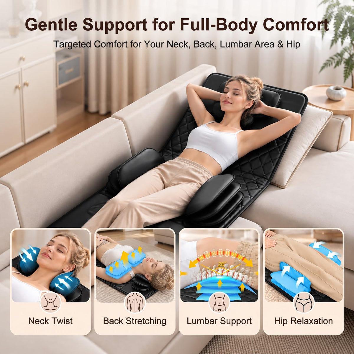 Foldable Full Body Massage Mat with Heat O3100