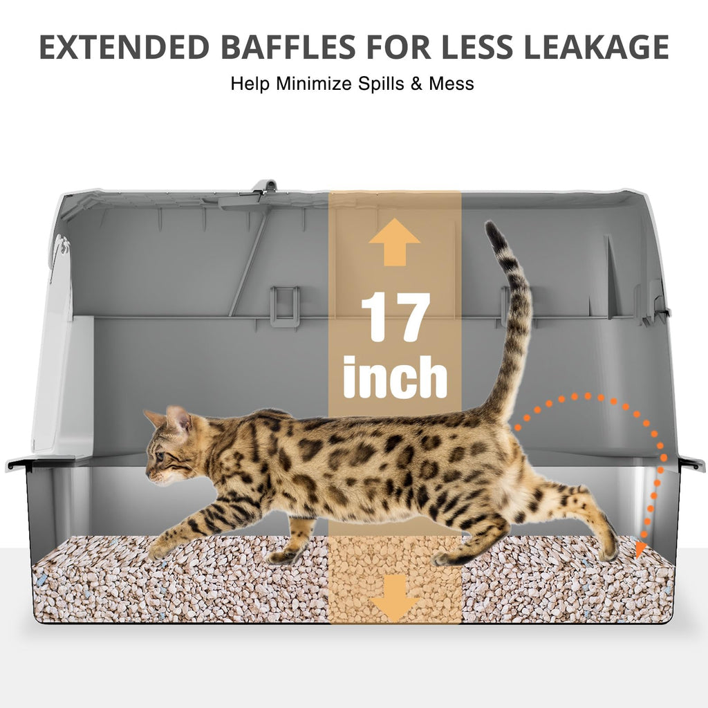 XXXL Stainless Steel Cat Litter Box with Lid S639384