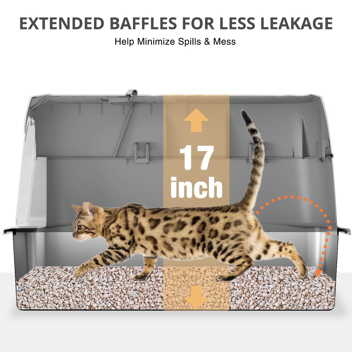 XXXL Stainless Steel Cat Litter Box with Lid S639384