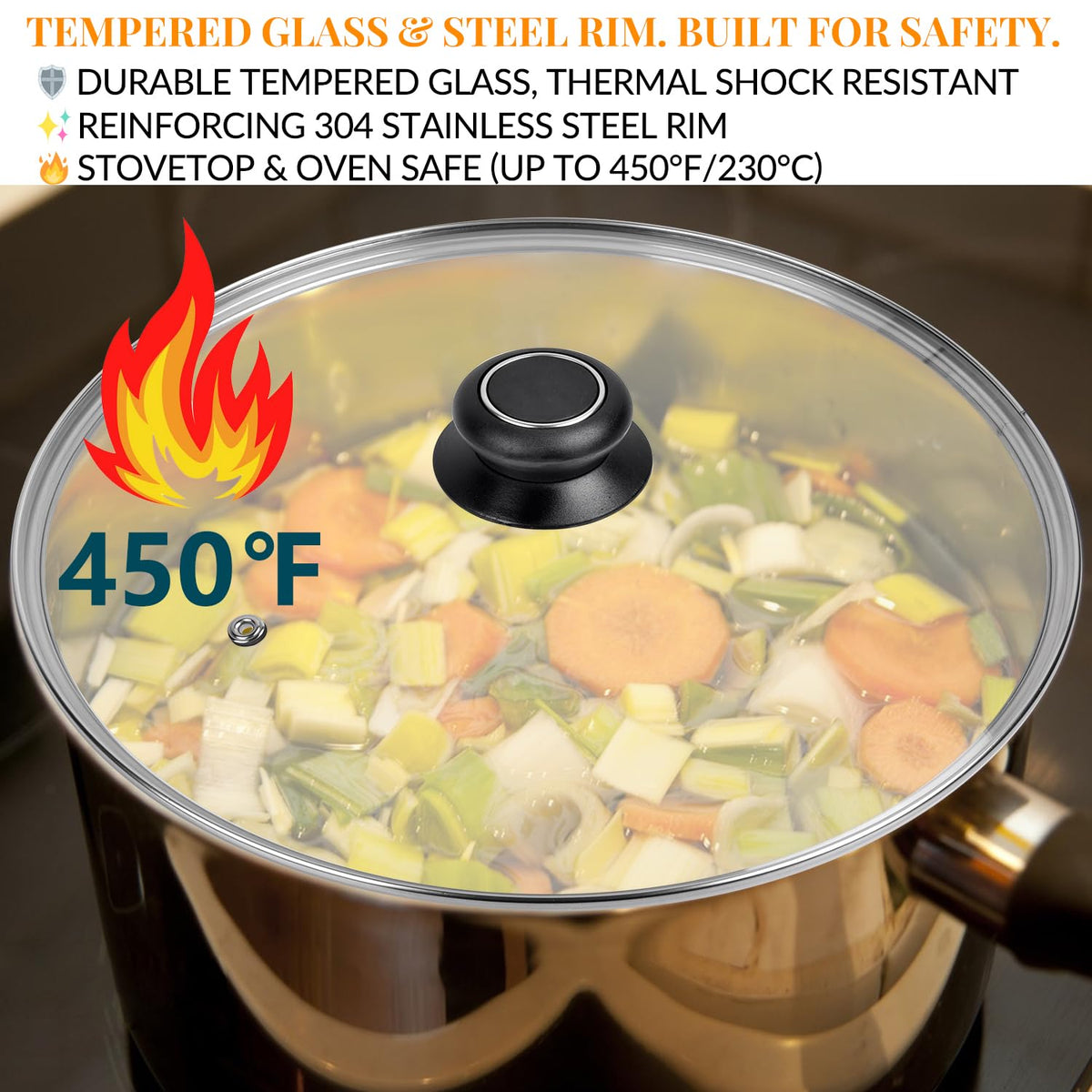 12 Inch Tempered Glass Lid for Frying Pan & Skillet O49410