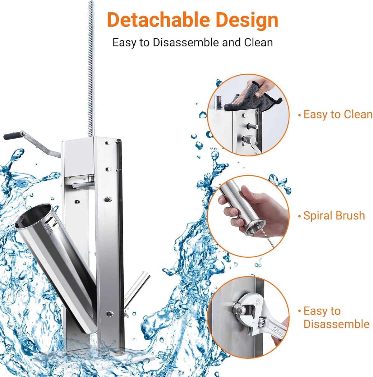 15L Sausage Stuffer with 5 Stainless Steel Tubes R7623